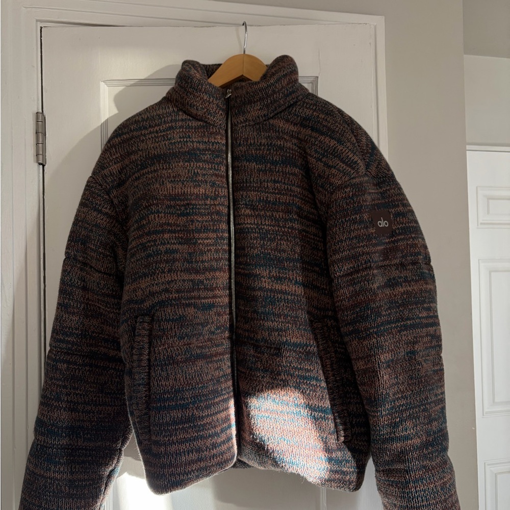 ALO Yoga Women's Brown and Blue Puffer Jacket